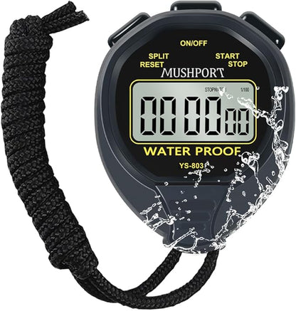 Waterproof Stopwatch Timer Only Stopwatch Mode, ON/Off Silent Simple Operation, Without Clock Date