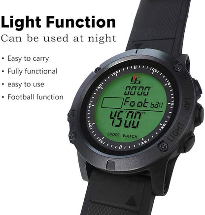FCXJTU Digital Sports Stopwatch Timer 10/100 Lap Split Memory Stopwatch Calendar Alarm, Pace Mode