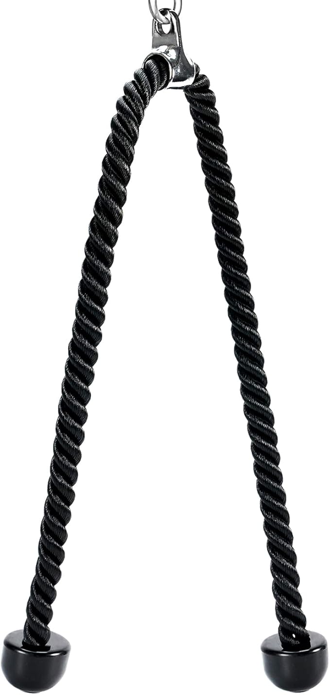 Long Tricep Pull Down Rope Exercise Tricep Rope 55 inch Pull Down Rope with Latch Gym Cable Machine