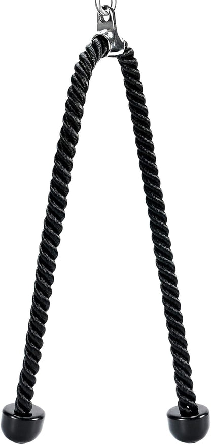 Long Tricep Pull Down Rope Exercise Tricep Rope 55 inch Pull Down Rope with Latch Gym Cable Machine