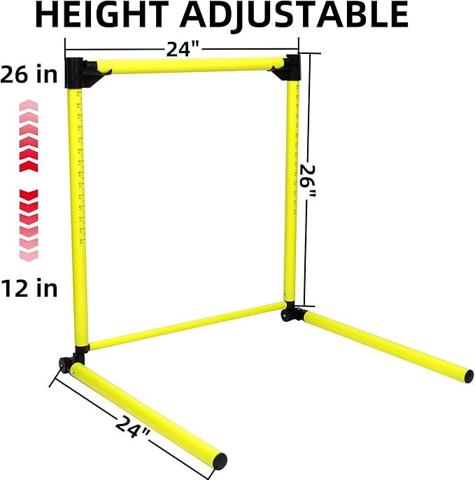3 Pack Adjustable Height Hurdles Training Equipment, Agility Speed Jumping Training Equipment for