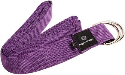 Hugger Mugger D-Ring Cotton Yoga Strap - Super Strong Cotton, Metal D-Ring Buckle, Multiple Lengths