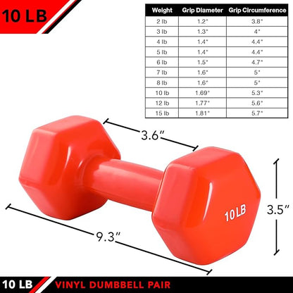 JFIT Dumbbell Pairs or Sets – Neoprene & Vinyl Coated Hand Weights for Home Gym, Strength Training