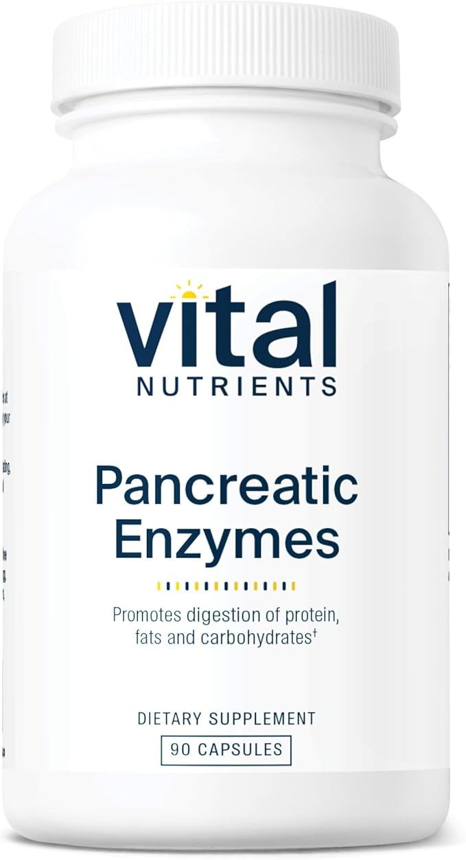 Vital Nutrients Pancreatic Enzymes 1000mg (Full Strength) | Pancreatin Digestion Supplement with