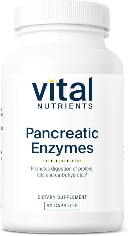 Vital Nutrients Pancreatic Enzymes 1000mg (Full Strength) | Pancreatin Digestion Supplement with