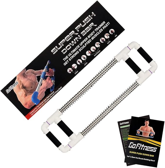 Push Down Bar Machine - Chest Expander at Home Workout Equipment, Arm Exerciser - Portable Spring