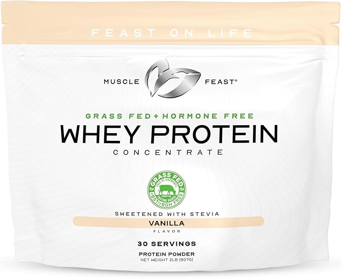 Muscle Feast Grass-Fed Whey Protein Concentrate Powder, All Natural, Hormone Free Pasture Raised