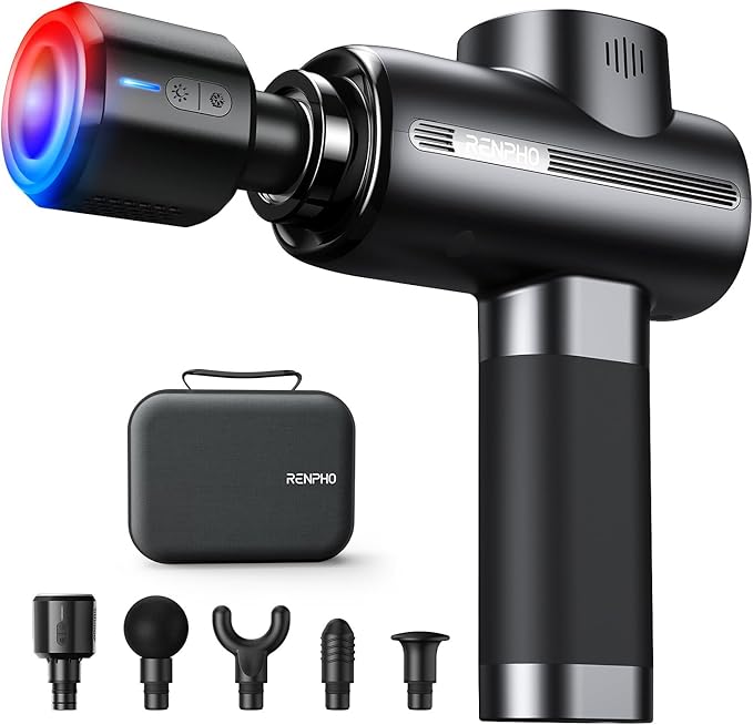 RENPHO Thermacool Massage Gun Deep Tissue with Heat and Cold Head, Handheld Muscle Massager with