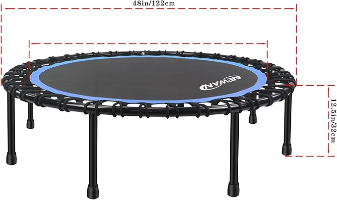 Newan 40"-48" Silent Mini Trampoline Fitness Trampoline Bungee Rebounder Jumping Cardio Trainer