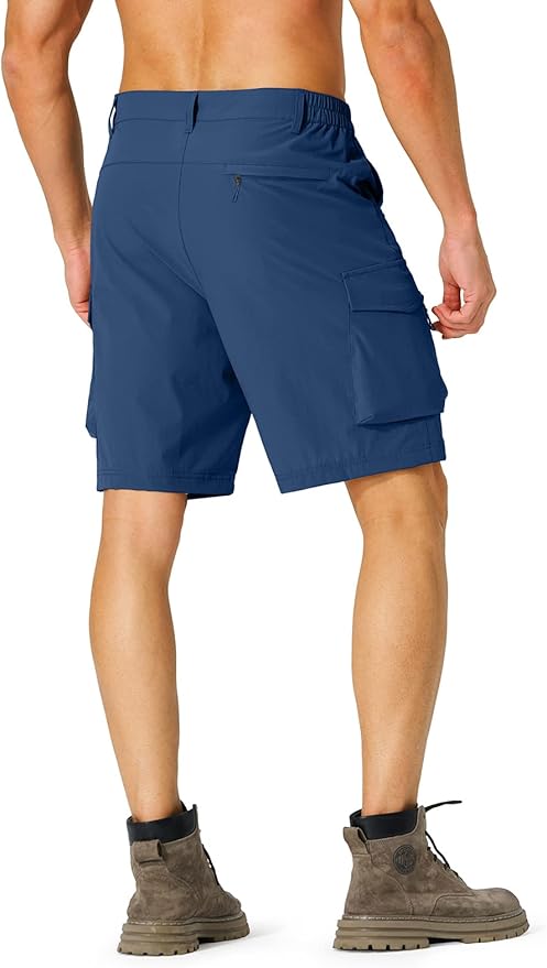 Men's Hiking Cargo Shorts Quick Dry Lightweight Travel Shorts with Multi Pockets for Fishing