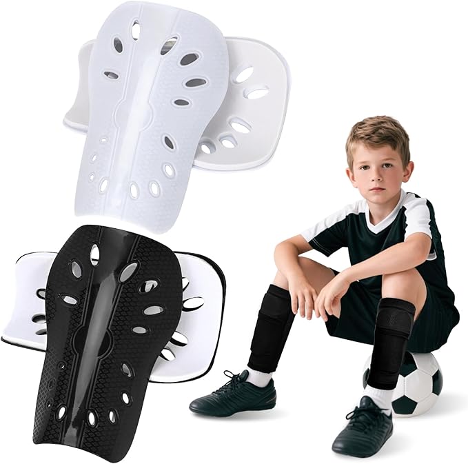 2 Pairs Shin Guards Soccer for Kids,Shin Pads Extra Lightweight Breathable Slide in Shin Guard for