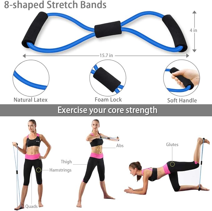 Ab Roller Wheel, 10-In-1 Ab Exercise Wheels Kit with Resistance Bands, Knee Mat, Jump Rope, Push-Up