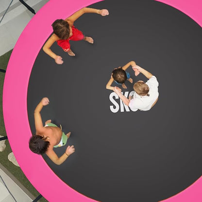 SKOK Trampoline 8FT 10FT 12FT 14FT 15FT Trampolines with Enclosure Net, 400LBS Outdoor Trampolines