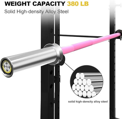 POWER GUIDANCE Chrome Olympic Barbell Bar, 2 Inch Weight Bar for lifting, Hip Thrusts,Universal