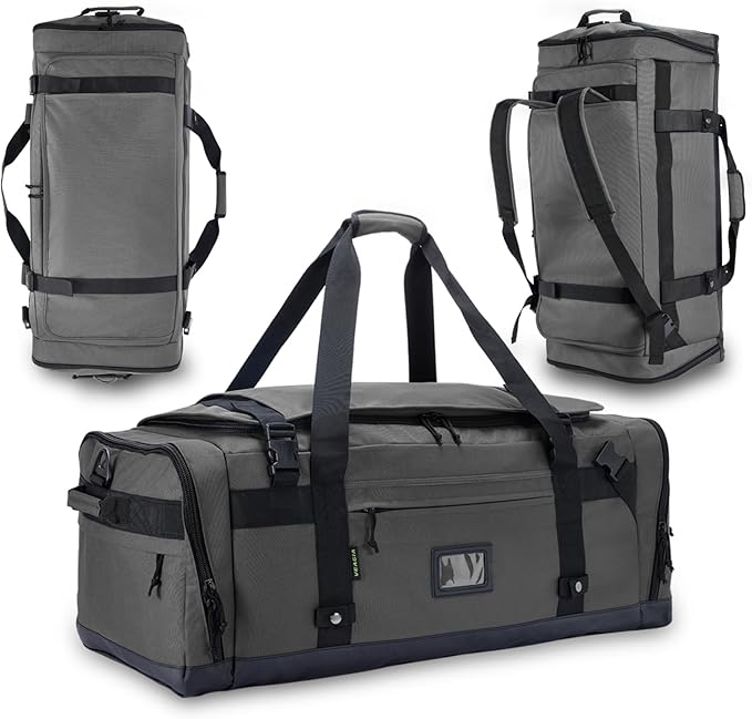 Large Duffle Bag for Travel - Men & Women, Foldable Gym Duffle Backpack, Heavy Duty Tactical