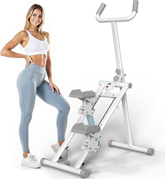 Steppers for Exercise at Home Stair Stepper with Handlebar and Resistance Foldable Stepper Climber