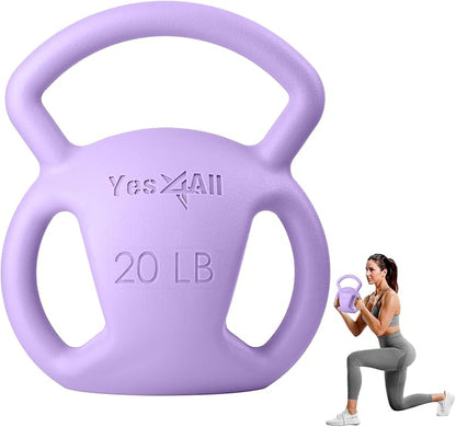 Yes4All Kettlebell, Strength Training Kettlebells for Women, Wide Multi-grip Textured Handle for