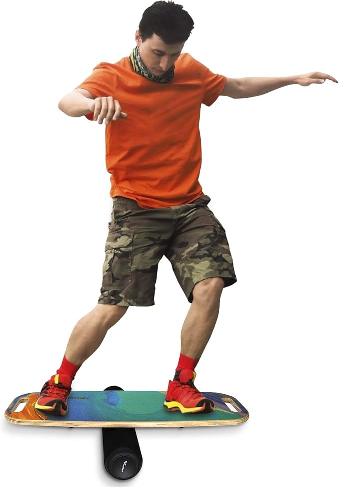 VIVITORY Balance Board Trainer with Handle, Roller Board with Adjustable Stoppers ??3 Different