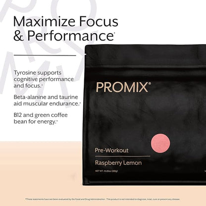 ProMix Nutrition Pre-Workout Powder, Raspberry Lemon - Maximize Focus - Helps Muscle Gain