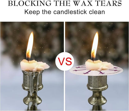 100 pcs Church Candles with Drip Protectors for Devotional Candlelight Vigil Service, Unscented