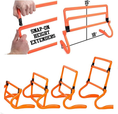 Adjustable Speed Training Hurdles Fitness & Speed Training Equipment with Agility Ladder