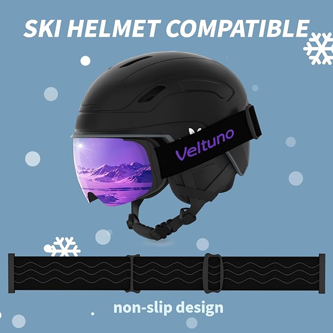 Ski Goggles for Men Women Adult & Youth, OTG Snowboard Goggles Anti Fog, Snow Goggles UV Protection
