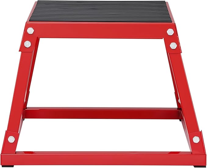 VEVOR Plyometric Jump Box, 18 Inch Plyo Box, Steel Plyometric Platform and Jumping Agility Box