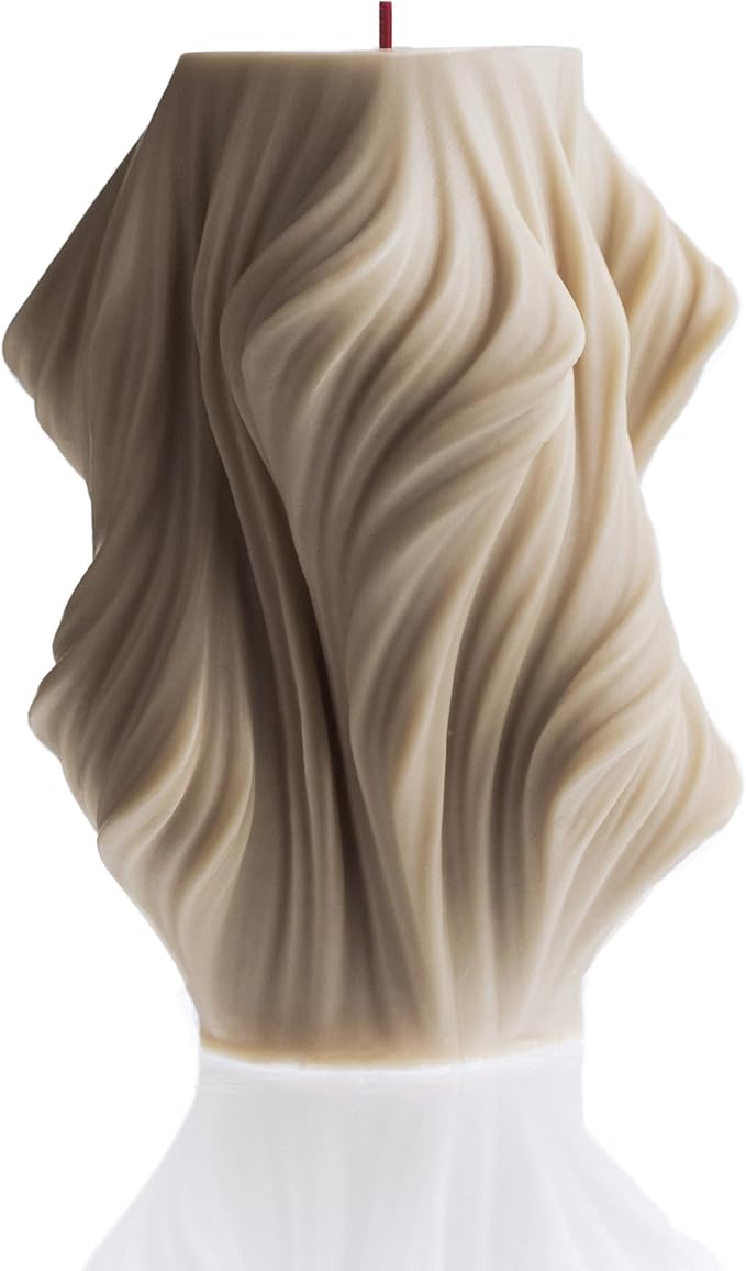 LAWA Cascading Wave Candle - Large Beautiful Handmade Pillar Scented Soy Wax Elegant Bubble