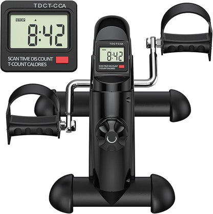 FEIERDUN Mini Exercise Bike, Under Desk Bike Pedal Exerciser for Arm/Leg Exercise, Adjustable