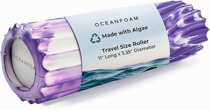 Oceanfoam Ripple Travel Foam Roller (11" x 3.35") Firm Mini Foam Roller for Physical Therapy, Deep