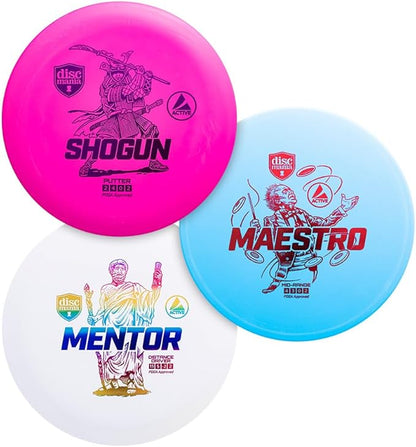 Discmania Disc Golf Starter Set (3 Pack) | Active Line Disc Golf Set for Beginners | Shogun
