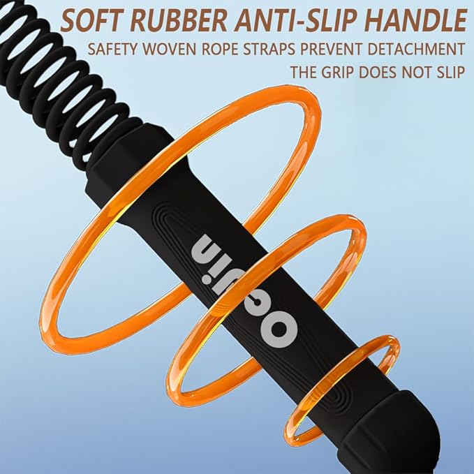 Ocdin Portable Ropeless Battle Ropes for Home Gym, 2 Sticks Cordless Training Rope for Low-Impact