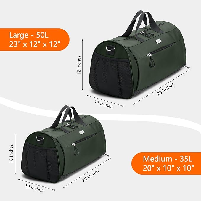 TOPDesign Gym Bag for Women & Men, Unisex Duffel Bag with Shoe Compartment & Wet Pocket for Travel