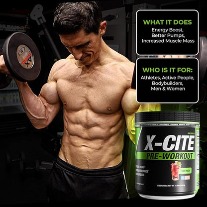 X-CITE Pre-Workout by ATHLEAN-X - Enhanced Formula with Beta-Alanine, Creatine & Caffeine for