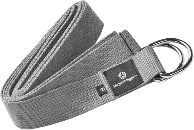 Hugger Mugger D-Ring Cotton Yoga Strap - Super Strong Cotton, Metal D-Ring Buckle, Multiple Lengths