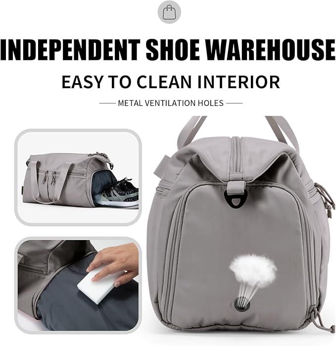 Weekender Duffel Bag with Shoe Compartment And Wet Pocket-Luggage Everyday Overnight Bag for Men