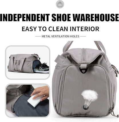 Weekender Duffel Bag with Shoe Compartment And Wet Pocket-Luggage Everyday Overnight Bag for Men