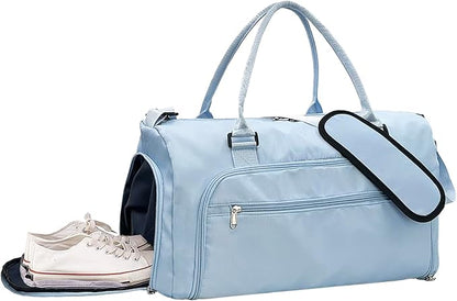 woogwin Gym Bag for Men & Women with Shoes & Wet Compartment Waterproof Duffle Bag for Travel