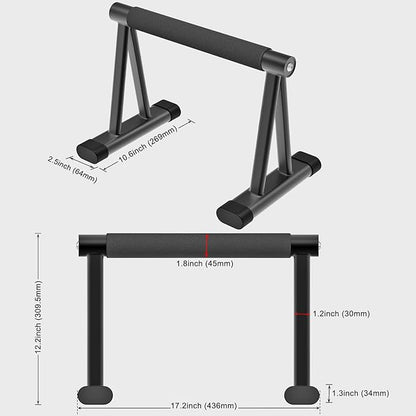 Dolibest Push Up Bar, 12'' High Parallettes Bars with 8 Rubber Feet & Comfortable Handle, Dip Bars