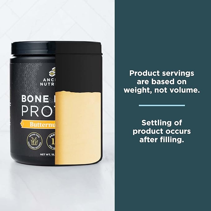 Ancient Nutrition Bone Broth Protein Powder, Butternut Squash, Grass-Fed Chicken and Beef Bone