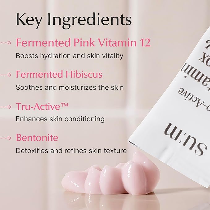 SU:M Micro-Active Pink Vitamin Bubbletox Mask Pack (0.13 fl oz x 14ea) - Korean Skincare ??Deep