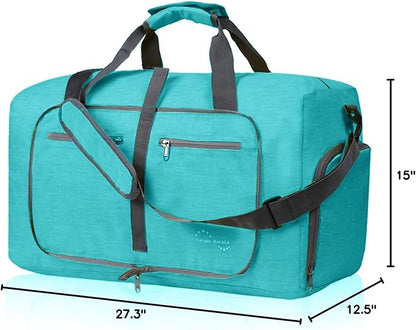 Felipe Varela Duffle Bag with Shoes Compartment and Adjustable Strap,Foldable Travel Duffel Bags