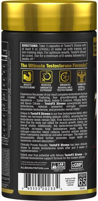 ALLMAX Nutrition TESTOFX Xtreme Testosterone Booster for Men, Tribulus Terrestris, Ashwagandha