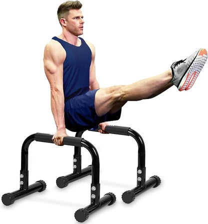 Push Up Bar, 12 Inch High Non-Slip Parallettes Bars & Dip Bars With Foam Handles, Heavy-Duty No
