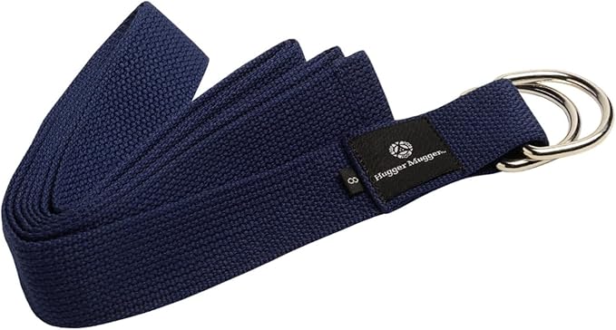 Hugger Mugger D-Ring Cotton Yoga Strap - Super Strong Cotton, Metal D-Ring Buckle, Multiple Lengths