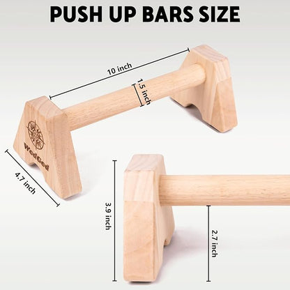 Premium Wooden Push Up Bars,Parallettes Bars for Calisthenics,Push Up Handles,Calisthenics