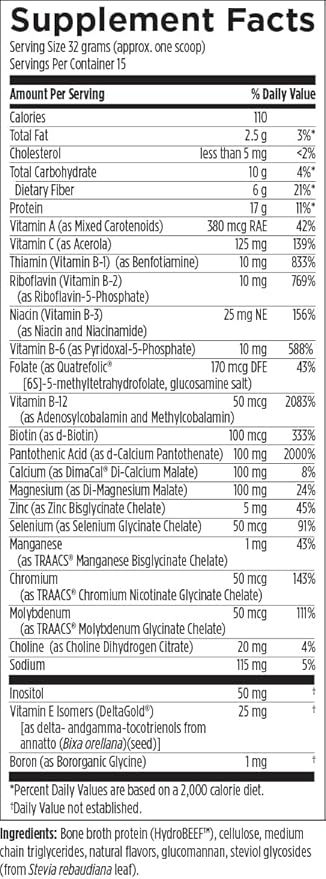 Designs for Health PaleoMeal - Bone Broth Protein Powder with 17g Protein, Meal Replacement Shake
