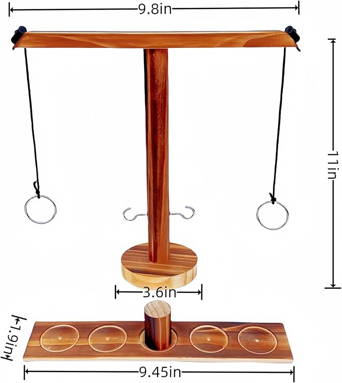 Ring Toss Games for Adults, Yard Games, Patio Decor, Outdoor Indoor Games, Wooden Hook and Ring