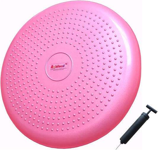 AppleRound Inflated Wobble Cushion with Hand Pump, Air Stability Board (Extra Thick), Core Balance