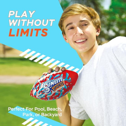 Sunlite Sports Waterproof Football for Lawn Backyard Pool Beach Lake Park Water Toy, Outdoor Play